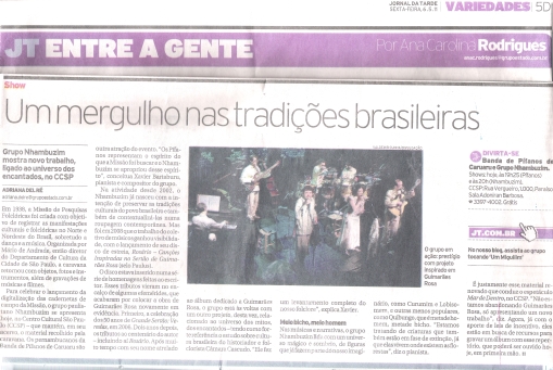 ACONTECEU: Jornal da Tarde: Um mergulho nas tradições brasileiras, Sexta-feira, 06 de maio de 2011.